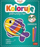 Koloruję pierwszy raz. Zwierzęta. Autor: Martyna Jelonek. SmakLiter.pl Okładka książki Koloruję pierwszy raz. Zwierzęta