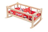 Kołyska średnia dla lalek z pościelą. Wydawca: Baczek. SmakLiter.pl Opakowanie Kołyska średnia dla lalek z pościelą