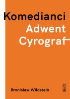 Komedianci, Adwent, Cyrograf. Autor: Wildstein Bronisław. SmakLiter.pl Okładka książki Komedianci, Adwent, Cyrograf
