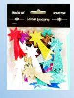 Komety z pianki brokatowej kolorowe ok 30szt. Wydawca: Galeria Hobby. SmakLiter.pl Opakowanie Komety z pianki brokatowej kolorowe ok 30szt