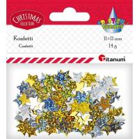 Opakowanie Konfetti Gwiazdki złote, srebrne hologram 14g