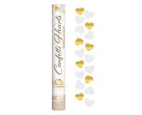 Opakowanie Konfetti pneumatyczne złote i białe serduszka 40cm