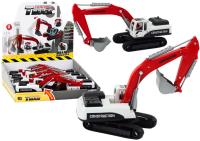 Opakowanie Koparka gąsienicowa biało-czerwona metalowa