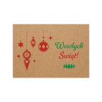 Opakowanie Koperta kraft Wesołych Świat bombki 5szt