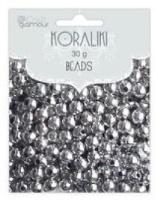 Opakowanie Koraliki 6mm 30g srebrne