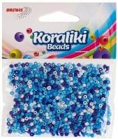 Koraliki akrylowe do nawlekania białe niebieskie. Wydawca: Brewis. SmakLiter.pl Opakowanie Koraliki akrylowe do nawlekania białe niebieskie