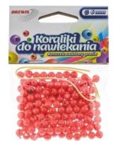 Opakowanie Koraliki do nawlekania czerwone + sznurek 6mm 16g