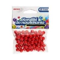Opakowanie Koraliki do nawlekania czerwone+ sznurek 8mm 16g