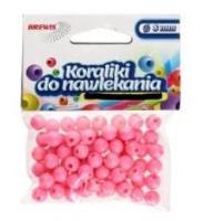 Opakowanie Koraliki do nawlekania różowe + sznurek 8mm 16g