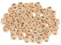 Koraliki drewniane alfabet 8mm 60szt. Wydawca: Brewis. SmakLiter.pl Opakowanie Koraliki drewniane alfabet 8mm 60szt