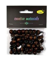 Opakowanie Koraliki drewniane ciemny brąz 10mm 25g