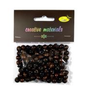 Opakowanie Koraliki drewniane ciemny brąz 9mm ok 26g