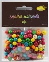 Opakowanie Koraliki drewniane kolorowe ok 26g ok150szt