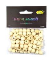 Opakowanie Koraliki drewniane kremowe 10mm 25g