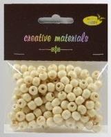 Opakowanie Koraliki drewniane kremowe ok 24g ok150szt