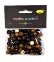 Opakowanie Koraliki drewniane naturalny mix 10mm 25g