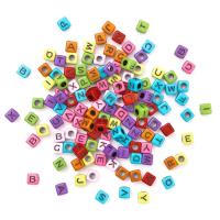 Opakowanie Koraliki literki czarne na kolorowej bazie 30g