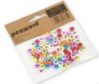 Opakowanie Koraliki literki rolorowe 7x7mm 100szt