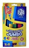 Opakowanie Kredki ołówkowe dwustronne Jumbo Astra 24 kolory z temperówką