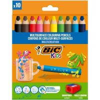 Kredki ołówkowe Kids Multisurface + temp. 10+1 kol. Wydawca: Bic. SmakLiter.pl Opakowanie Kredki ołówkowe Kids Multisurface + temp. 10+1 kol