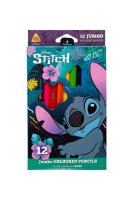 Kredki ołówkowe trójkątne Jumbo Disney Core Stitch 12 kolorów. Wydawca: Patio. SmakLiter.pl Opakowanie Kredki ołówkowe trójkątne Jumbo Disney Core Stitch 12 kolorów