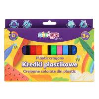 Opakowanie Kredki plastikowe trójkątne 12 kolorów STRIGO