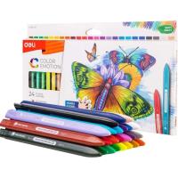 Opakowanie Kredki plastikowe trójkątne 24 kolorów DELI