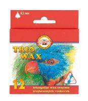 Kredki Trio Wax Jumbo 12 kolorów. Wydawca: Koh-I-Noor. SmakLiter.pl Opakowanie Kredki Trio Wax Jumbo 12 kolorów