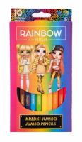 Kredki trójkątne Jumbo Rainbow High 10kol ASTRA. Wydawca: ASTRA papiernicze. SmakLiter.pl Opakowanie Kredki trójkątne Jumbo Rainbow High 10kol ASTRA