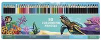Opakowanie Kredki w blaszanym pudełku 50 kolorów