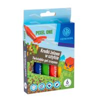Kredki żelowe w sztyfcie Astrakids Pixel One 6 kolorów. Wydawca: ASTRA art-pap. SmakLiter.pl Opakowanie Kredki żelowe w sztyfcie Astrakids Pixel One 6 kolorów