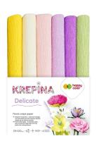 Krepina marszczona 25x100cm mix Delicate 6 rolek. Wydawca: GDD. SmakLiter.pl Opakowanie Krepina marszczona 25x100cm mix Delicate 6 rolek