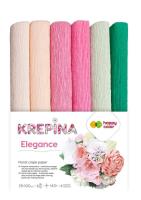 Krepina marszczona 25x100cm mix Elegance 6 rolek. Wydawca: GDD. SmakLiter.pl Opakowanie Krepina marszczona 25x100cm mix Elegance 6 rolek