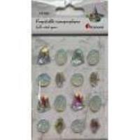 Opakowanie Kryształki samoprzylepne kamyki srebrne mix 16szt