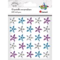 Opakowanie Kryształki samoprzylepne kwiaty 18mm mix 25szt