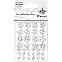 Opakowanie Kryształki samoprzylepne kwiaty 52szt srebrne