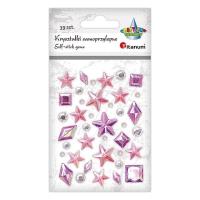 Opakowanie Kryształki samoprzylepne róż fiolet mix 39szt