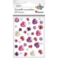 Opakowanie Kryształki samoprzylepne różowo-białe 36szt
