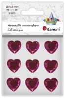 Opakowanie Kryształki samoprzylepne Serca fuksjowe 9szt