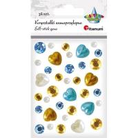 Opakowanie Kryształki samoprzylepne złotoniebieskie 36szt