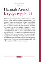 Kryzys republiki. Autor: Hannah Arendt. SmakLiter.pl Okładka książki Kryzys republiki