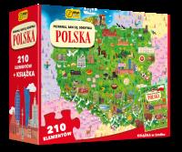 Książka i puzzle Poznawaj, baw się, odkrywaj Polska 210 elementów. Autor: Irena Trevisan. SmakLiter.pl Okładka książki Książka i puzzle Poznawaj, baw się, odkrywaj Polska 210 elementów