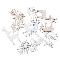 Kształty z drewna - renifery i liście 12szt. Wydawca: Dalprint. SmakLiter.pl Opakowanie Kształty z drewna - renifery i liście 12szt