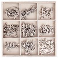 Opakowanie Kształty z drewna słowa 45szt