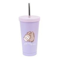 Opakowanie Kubek 500ml Pusheen metalowy z rurką VM03