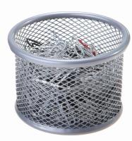 Opakowanie Kubek na spinacze okrągły średni srebrny