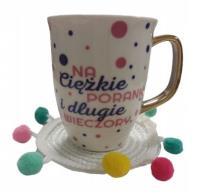 Opakowanie Kubek z podstawką z pomponami