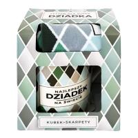 Opakowanie Kubek ze skarpetkami w romby 410ml