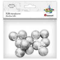 Opakowanie Kulki styropianowe 25mm 12szt srebrne