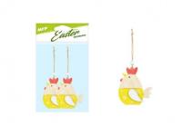 Opakowanie Kura zawieszka drewniana żółta 2szt 9cm